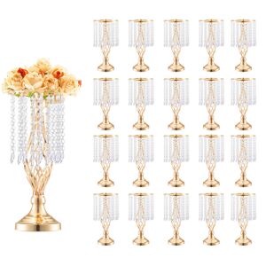 Vevor 20pcs 43cm/16.9” Tall Crystal Wedding Flower Stand Vase For Party Decor Vevor 20pcs 43cm/16.9” Tall Crystal Wedding Flower Stand Vase For Party Decor