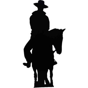 Star Cutouts Silhouette Cowboy On Horse Lifesize Cardboard Cutout - 188cm Star Cutouts Silhouette Cowboy On Horse Lifesize Cardboard Cutout - 188cm