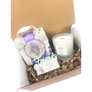 Woodside Home Living Friends - Lavender Home Fragrance Candle Treat Box Hamper Woodside Home Living Friends - Lavender Home Fragrance Candle Treat Box Hamper