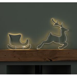 Samuel Alexander 42cm Light Up Hanging Christmas Reindeer And Sleigh Silhouette With Leds Samuel Alexander 42cm Light Up Hanging Christmas Reindeer And Sleigh Silhouette With Leds