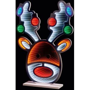 Premier Christmas Stag Head Infinity Mirror Stand Double Sided Decoration 60cm Premier Christmas Stag Head Infinity Mirror Stand Double Sided Decoration 60cm