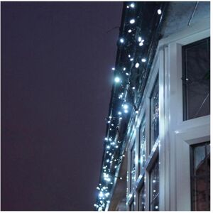 Festive Fun 60 Led Connectable Twinkle Icicle Lights With Black Cable, Cool White, 2m Xmas Festive Fun 60 Led Connectable Twinkle Icicle Lights With Black Cable, Cool White, 2m Xmas