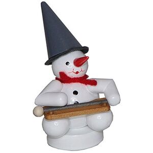 Fa. Volker Zenker Erzgebirgische Volkskunst Miniature Figure Snowman Musikant With Chopping Board Height 8cm New House Tree Fa. Volker Zenker Erzgebirgische Volkskunst Miniature Figure Snowman Musikant With Chopping Board Height 8cm New House Tree