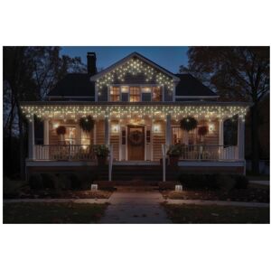 Christmas Crackers 120 Led Connectable Icicle Christmas Lights With Black Cable Warm White 5 Metres Christmas Crackers 120 Led Connectable Icicle Christmas Lights With Black Cable Warm White 5 Metres