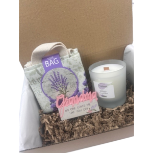 Woodside Home Living Grandma - Lavender Home Fragrance Candle Treat Box Gift Hamper Woodside Home Living Grandma - Lavender Home Fragrance Candle Treat Box Gift Hamper