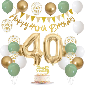 Does Not Apply 40th Birthday Decorations For Women Men, Sage Green White Gold Balloons With Hap Does Not Apply 40th Birthday Decorations For Women Men, Sage Green White Gold Balloons With Hap