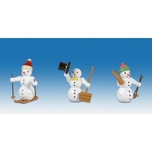 Kde-Kunstgewerbliche Drechslerei Ellmann Wooden Figure Christmas Erzgebirge Snowman 3-Piece Height Approx 6.5 Cm Kde-Kunstgewerbliche Drechslerei Ellmann Wooden Figure Christmas Erzgebirge Snowman 3-Piece Height Approx 6.5 Cm