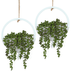 Branded Hanging Plant Artificial Succulents 2pcs Fake String Of Pearls Plants 12.2'' In Branded Hanging Plant Artificial Succulents 2pcs Fake String Of Pearls Plants 12.2'' In