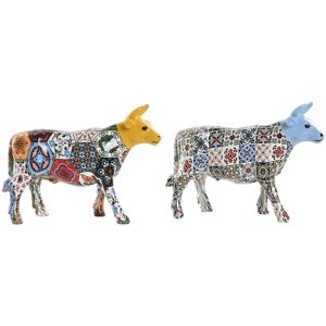 Decorative Figure Home Esprit Yellow Blue Multicolour Bull 16 X 6 X 12 Cm [2 Decorative Figure Home Esprit Yellow Blue Multicolour Bull 16 X 6 X 12 Cm [2