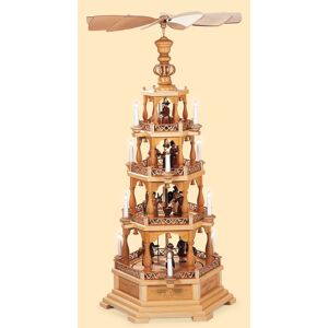 Müller German Christmas Pyramid Christmas Story, 4-Tier, Height 120 Cm /.. Mu 10084 New Müller German Christmas Pyramid Christmas Story, 4-Tier, Height 120 Cm /.. Mu 10084 New