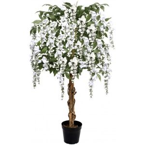 Greenbrokers Artificial White Wisteria Tree 130cm 4ft Premium Potted Plant Greenbrokers Artificial White Wisteria Tree 130cm 4ft Premium Potted Plant