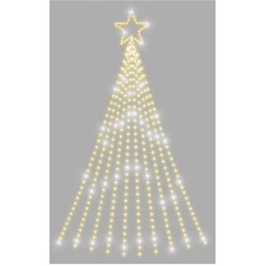 Festive Fun 4.8m Warm White Led Waterfall 2d Christmas Tree With Timer Xmas Decorations Festive Fun 4.8m Warm White Led Waterfall 2d Christmas Tree With Timer Xmas Decorations
