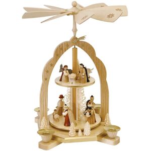 Richard Glässer Seiffen German Christmas Pyramid Nativity Scene, 2-Tier, Height 31 Cm / 1.. Rg 16212 New Richard Glässer Seiffen German Christmas Pyramid Nativity Scene, 2-Tier, Height 31 Cm / 1.. Rg 16212 New