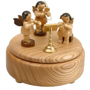 Erzgebirgische Volkskunst Drechslerei Schalling Music Box Angel With Wind Instruments Colorful 13x12x13 Cm New Erzgebirgische Volkskunst Drechslerei Schalling Music Box Angel With Wind Instruments Colorful 13x12x13 Cm New