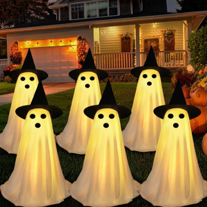 Branded Halloween Ghost Decorations, 6 Pack Spooky Halloween Light Up Ghost Decor Kit Wi Branded Halloween Ghost Decorations, 6 Pack Spooky Halloween Light Up Ghost Decor Kit Wi