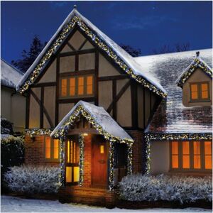 Festive Fun Christmas Lights 2000 Led Warm White & White Cluster 25m Timer Indoor Outdoor Festive Fun Christmas Lights 2000 Led Warm White & White Cluster 25m Timer Indoor Outdoor