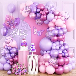 Does Not Apply Pink And Purple Balloon Arch Garland Kit, 8/10/12/18 Inch Purple Pink Latex Ball Does Not Apply Pink And Purple Balloon Arch Garland Kit, 8/10/12/18 Inch Purple Pink Latex Ball