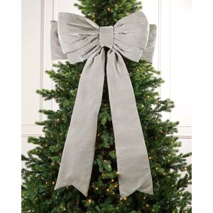 Werchristmas Silver Velvet Christmas Bow 140 Cm Tree, Door & Wreath Decoration Werchristmas Silver Velvet Christmas Bow 140 Cm Tree, Door & Wreath Decoration