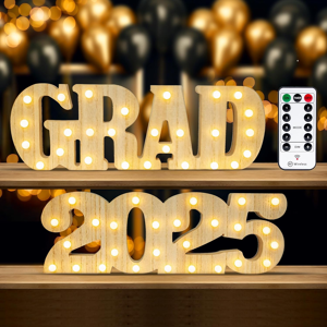 Does Not Apply 2025 Graduation Party Decorations, 2 Wooden Remote Led Sign With Light Up Letter Does Not Apply 2025 Graduation Party Decorations, 2 Wooden Remote Led Sign With Light Up Letter