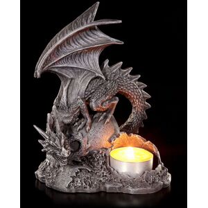 Dragon Tealight Holder Left - Gothic Candle Holder Figure Fantasy Dragon Tealight Holder Left - Gothic Candle Holder Figure Fantasy