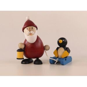 Kunsthandwerk Ullrich Christmas Figure Santa Claus With Sleigh And Penguin Height 9.5cm New Miniature Kunsthandwerk Ullrich Christmas Figure Santa Claus With Sleigh And Penguin Height 9.5cm New Miniature