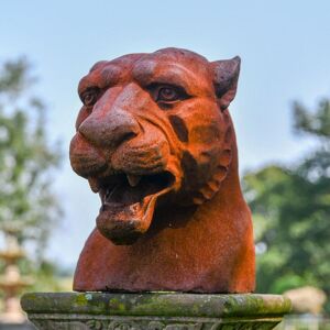 Black Country Metal Works Cast Iron Jaguar Bust Sculpture - Rustic Garden Wildlife Animal Head Statue Black Country Metal Works Cast Iron Jaguar Bust Sculpture - Rustic Garden Wildlife Animal Head Statue