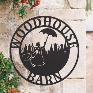 Black Country Metal Works Customisable Steel Mary Poppins Circular House Name Sign Black Country Metal Works Customisable Steel Mary Poppins Circular House Name Sign