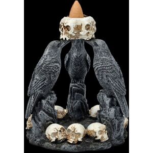 Figuren Shop Gmbh Backflow Incense Holder - Mystical Ravens - Skull Decorations 13.5cm Figuren Shop Gmbh Backflow Incense Holder - Mystical Ravens - Skull Decorations 13.5cm