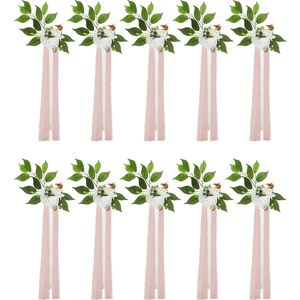 Uxcell 10pcs Wedding Aisle Decorations Pew Flowers Chair Decor Artificial Flowers White Uxcell 10pcs Wedding Aisle Decorations Pew Flowers Chair Decor Artificial Flowers White