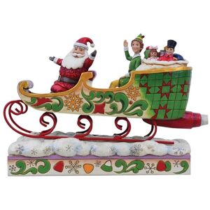 Enesco Buddy And Santa In Sleigh Figurine - Spreading Christmas Cheer 6013938 Enesco Buddy And Santa In Sleigh Figurine - Spreading Christmas Cheer 6013938