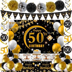 50th Birthday Decorations For Men Women, 50th Birthday Banner Backdrop Balloons 50th Birthday Decorations For Men Women, 50th Birthday Banner Backdrop Balloons