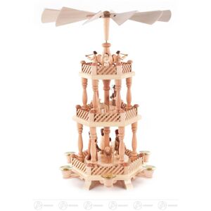 Großhandel Dregeno Pyramid With Christ'S Birth, 2-Story, For Candles D=14mm Wxhxd 34cmx46cmx34cm Großhandel Dregeno Pyramid With Christ'S Birth, 2-Story, For Candles D=14mm Wxhxd 34cmx46cmx34cm