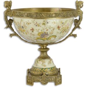 Aubaho A Bronze Mounted Porcelain Bowl On Stand Replica Retro Design Decoration Aubaho A Bronze Mounted Porcelain Bowl On Stand Replica Retro Design Decoration