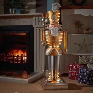 Illuminated Xlarge Led Christmas Nutcracker Light Up Decoration 120cm Xmas Ornament Gold Illuminated Xlarge Led Christmas Nutcracker Light Up Decoration 120cm Xmas Ornament Gold