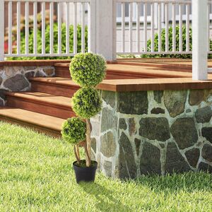 Homcom Artificial Plants, 90cm Boxwood Ball Topiary Trees For Indoor Outdoor Decor Homcom Artificial Plants, 90cm Boxwood Ball Topiary Trees For Indoor Outdoor Decor