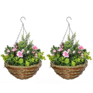 Outsunny Artificial Lisianthus Flowers Set of 2 - Artificial Flowers Outsunny Artificial Lisianthus Flowers Set of 2 - Artificial Flowers