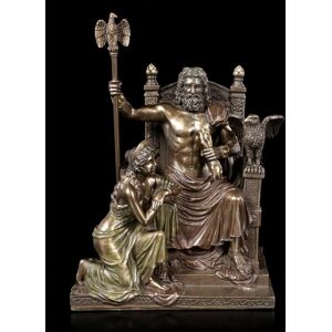 Zeus On Throne With Hera Figure - Veronese Statue Gods Bronzed Zeus On Throne With Hera Figure - Veronese Statue Gods Bronzed