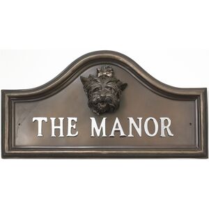 Black Country Metal Works Customizable Bronze Finish Yorkshire Terrier Dog Arched House Name Plaque Black Country Metal Works Customizable Bronze Finish Yorkshire Terrier Dog Arched House Name Plaque