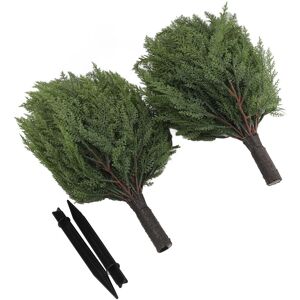 Hg 2pcs 23.6in Height Artificial Cypress Topiary Lifelike With Ground Spike Hg 2pcs 23.6in Height Artificial Cypress Topiary Lifelike With Ground Spike