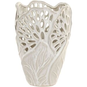 Vase Home Esprit White Ceramic Leaf Of A Plant 18 X 18 X 25 Cm Vase Home Esprit White Ceramic Leaf Of A Plant 18 X 18 X 25 Cm
