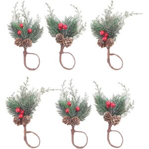 Sodial 4x(Christmas Napkin Rings Set Of 6, Napkin Holder Rings With Artificial3571 Sodial 4x(Christmas Napkin Rings Set Of 6, Napkin Holder Rings With Artificial3571