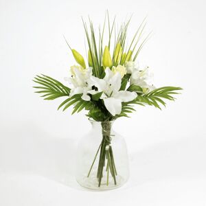 Blooming Artificial - 65cm / 2.25ft Green / White Fake Paradise Bouquet Blooming Artificial - 65cm / 2.25ft Green / White Fake Paradise Bouquet