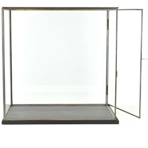 Emh Hand Made Large Glass And Black Metal Frame Display Showcase Box With Black B... Emh Hand Made Large Glass And Black Metal Frame Display Showcase Box With Black B...