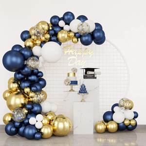 Does Not Apply 174pcs Navy Blue Balloons Garland Arch Kit, Metallic Gold Latex White Confetti F Does Not Apply 174pcs Navy Blue Balloons Garland Arch Kit, Metallic Gold Latex White Confetti F