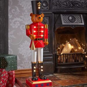 Three Kings Christmas Large Metal Nutcracker Teddy Bear 80cm Standing Light Up Xmas Figure Three Kings Christmas Large Metal Nutcracker Teddy Bear 80cm Standing Light Up Xmas Figure