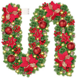 Does Not Apply Christmas Garland, 9ft/270cm Christmas Xmas Decorations, Outdoor Indoor Christma Does Not Apply Christmas Garland, 9ft/270cm Christmas Xmas Decorations, Outdoor Indoor Christma