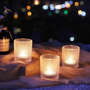 Vohocandle Bubbles Tealight Holders Glass Set Of 12, Clear Tea Light Candle Holders For Ce Vohocandle Bubbles Tealight Holders Glass Set Of 12, Clear Tea Light Candle Holders For Ce