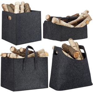 Relaxdays Storage Set Firewood Basket Newspaper Holder Grey Felt Storage Basket Relaxdays Storage Set Firewood Basket Newspaper Holder Grey Felt Storage Basket
