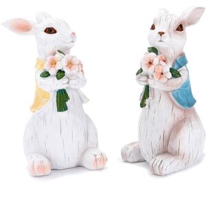 Sodial 2x(2 Pcs Easter Bunny Decorations Resin Bunny Figurines, Spring Bunny Decor9891 Sodial 2x(2 Pcs Easter Bunny Decorations Resin Bunny Figurines, Spring Bunny Decor9891