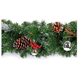 Premier Silver Garland - 1.8m PVC Pre Decorated - Ready to Hang - Christmas Premier Silver Garland - 1.8m PVC Pre Decorated - Ready to Hang - Christmas